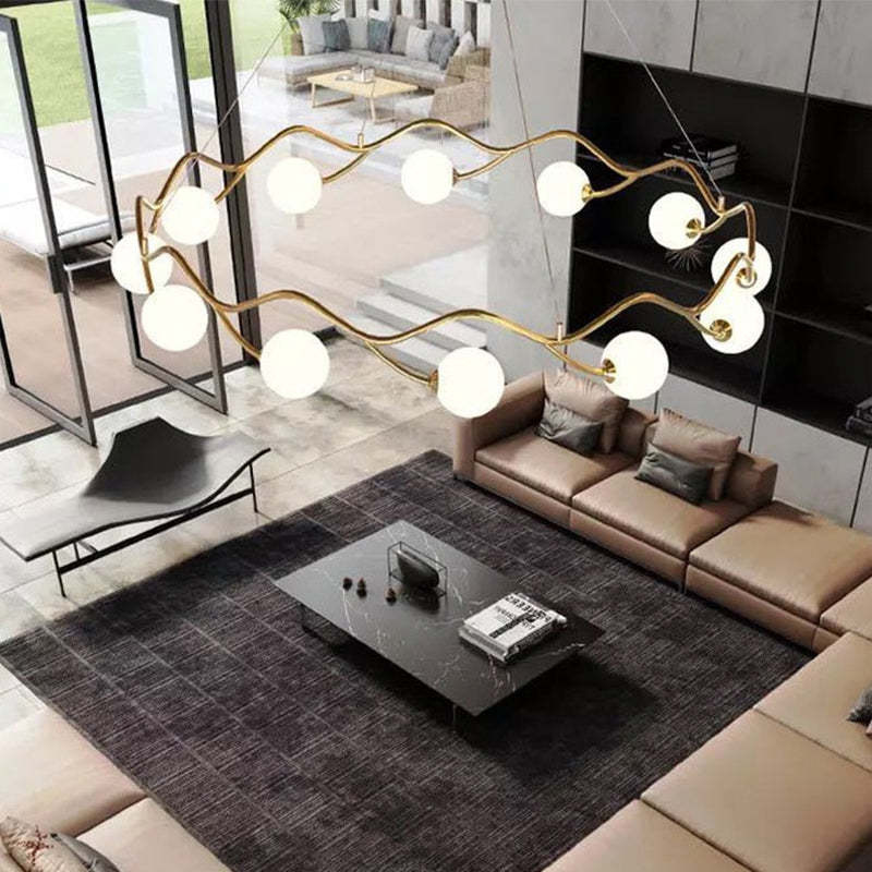 Valentina Ronde LED Hanglampen Messing Metaal Glas Woonkamer Eetkamer