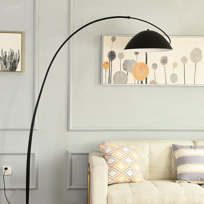 Avi Ronde Moderne LED Vloerlampen Zwart Metaal Eetkamer Slaapkamer