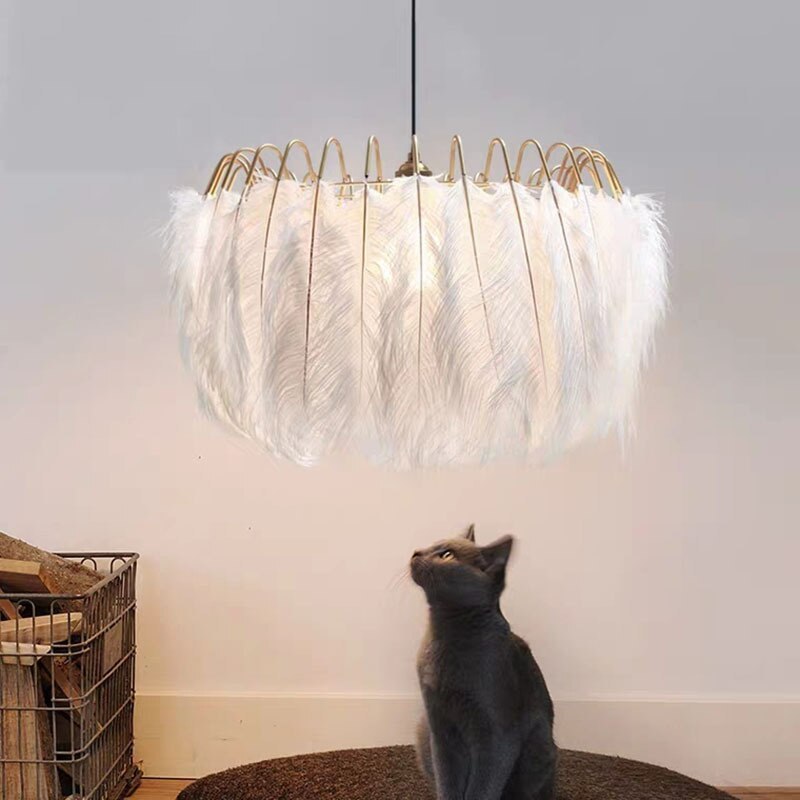O'Moore Moderne Crown Shaped Hanglampen Zwart/Wit Metaal Veren Slaapkamer