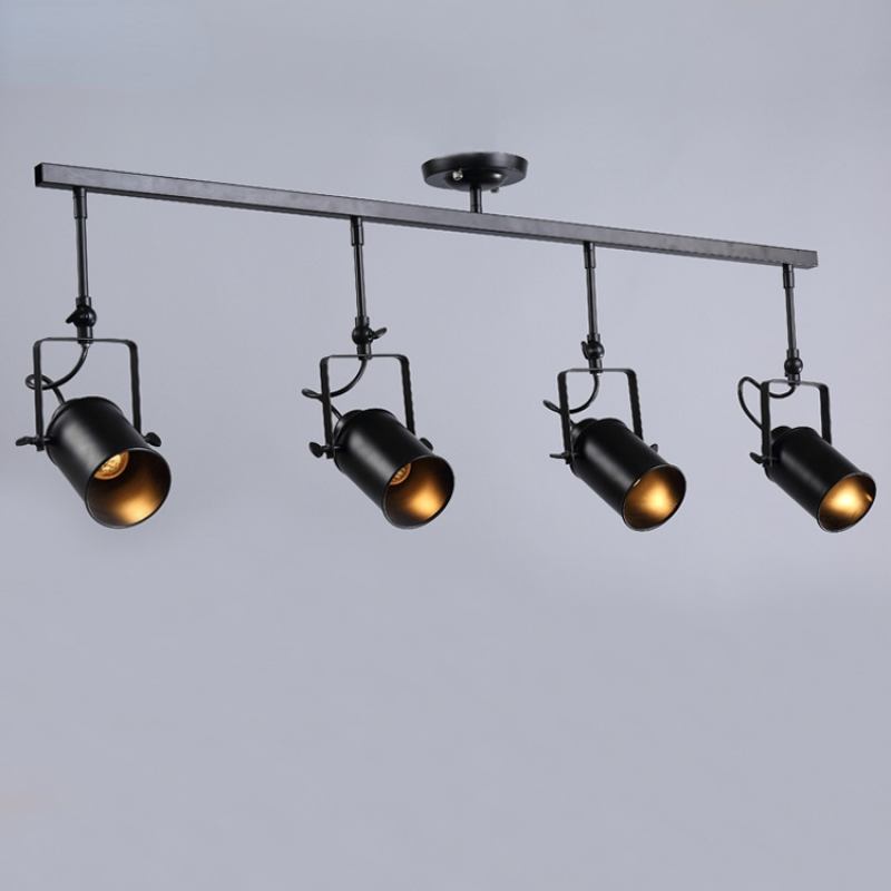Alessio Vintage Verstelbare Semi-inbouwplafondlamp, Zwart Woonkamer
