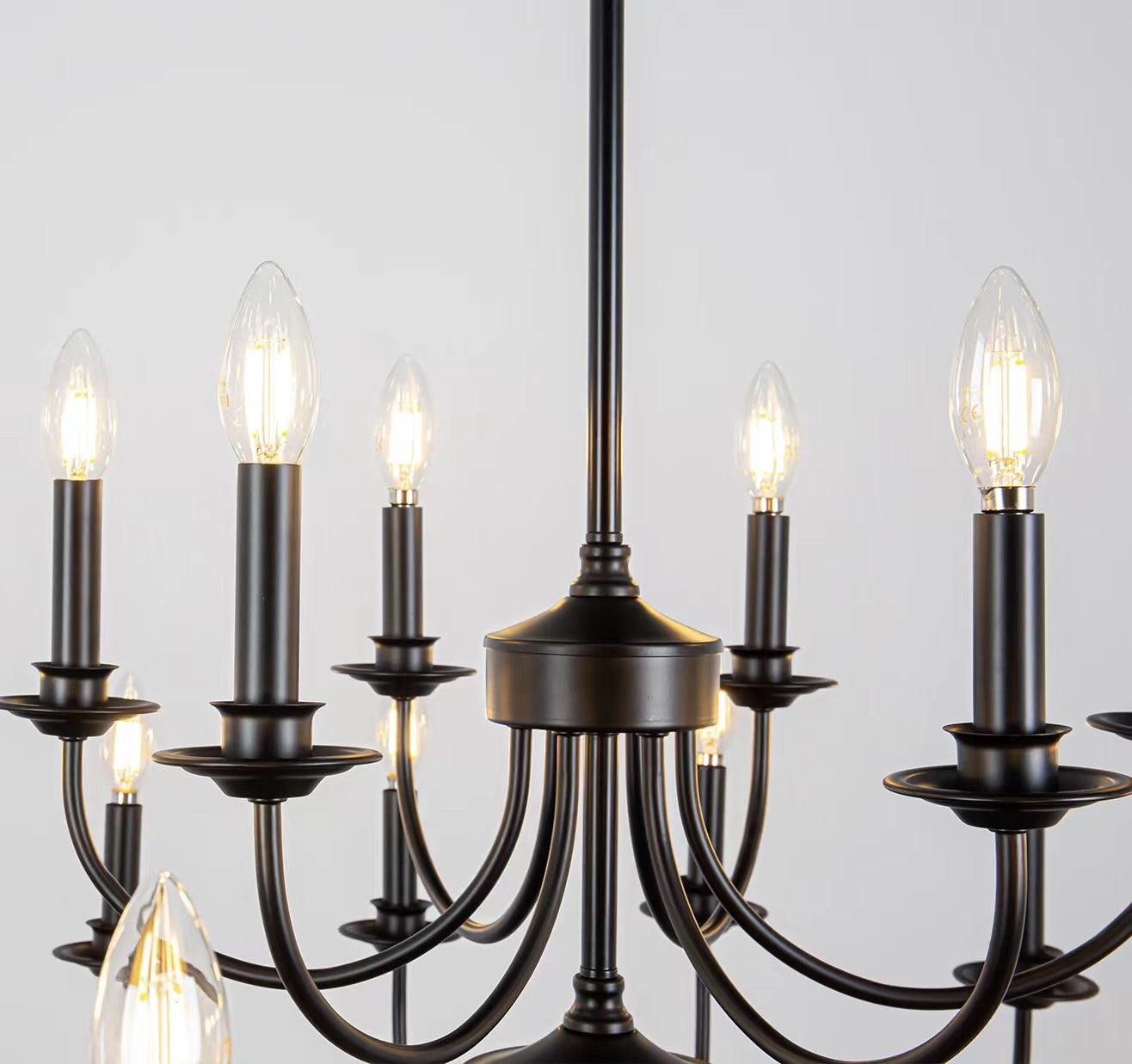Silva Retro LED Kroonluchter Zwart Metaal Slaapkamer/ Woonkamer/Keuken
