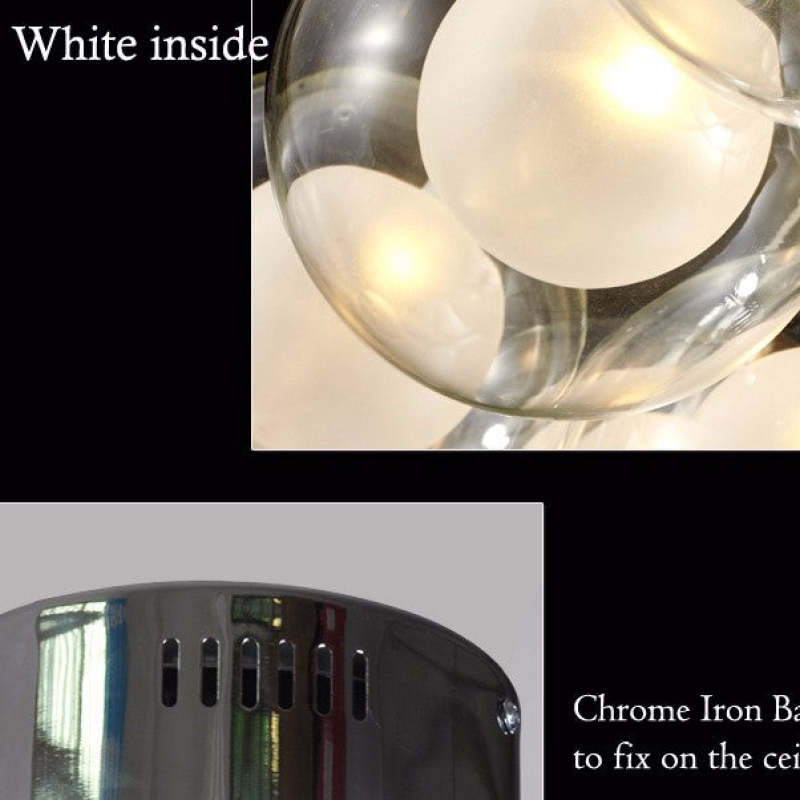 Valentina Ronde LED Hanglampen Wit Metaal Glas Slaapkamer Eetkamer