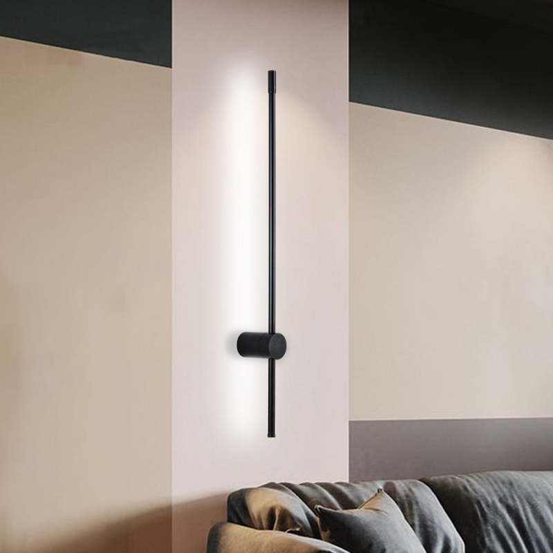 Edge Industriele Kleine LED Wandlamp Zwart Metaal Slaap Woonkamer