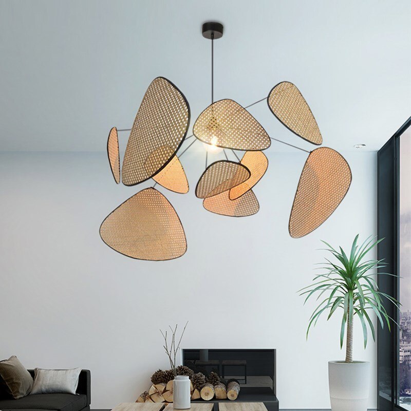 Ozawa Retro LED Hanglampen Metaal Rattan Eetkamer Woonkamer
