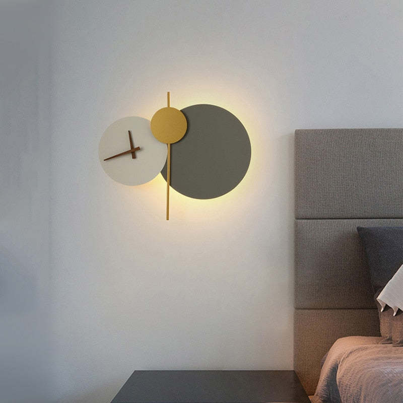 Nielsen Moderne Klok  Wandlampen Groen Grijs Metaal Woonkamer Slaapkamer