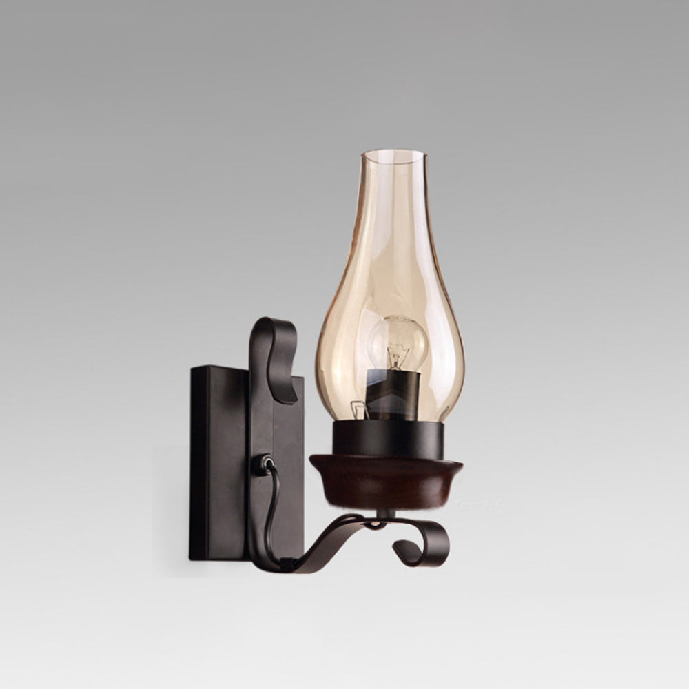 Alessio Vintage Design Kaars Wandlamp Hout Metalen Woon/Slaapkamer