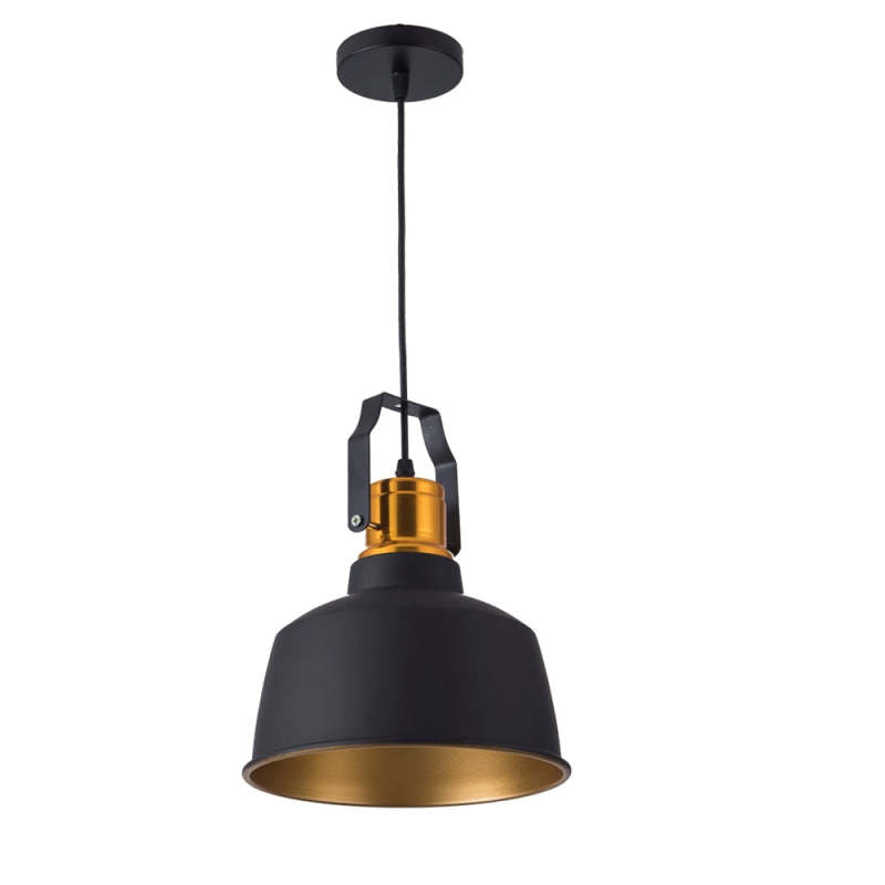 Alessio Industriele LED Hanglamp Zwart Goud Metaal Eetkamer Slaapkamer