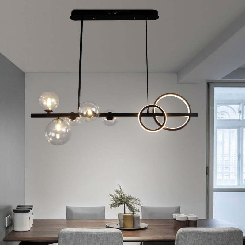 Valentina Vintage LED Hanglampen Zwart Gouden Glas Metaal Woonkamer