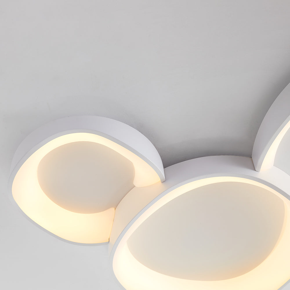Arisha Modern Wave Flush Mount Ceiling Light, Living Room, White