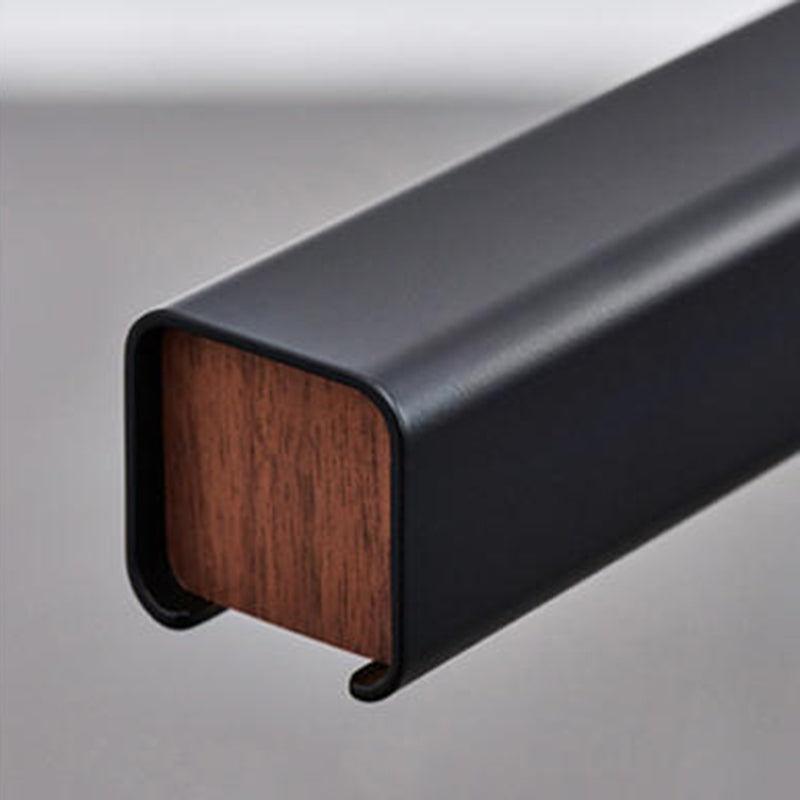 Edge Industriele LED Hanglamp Zwart Wit Metaal Hout Eetkamer