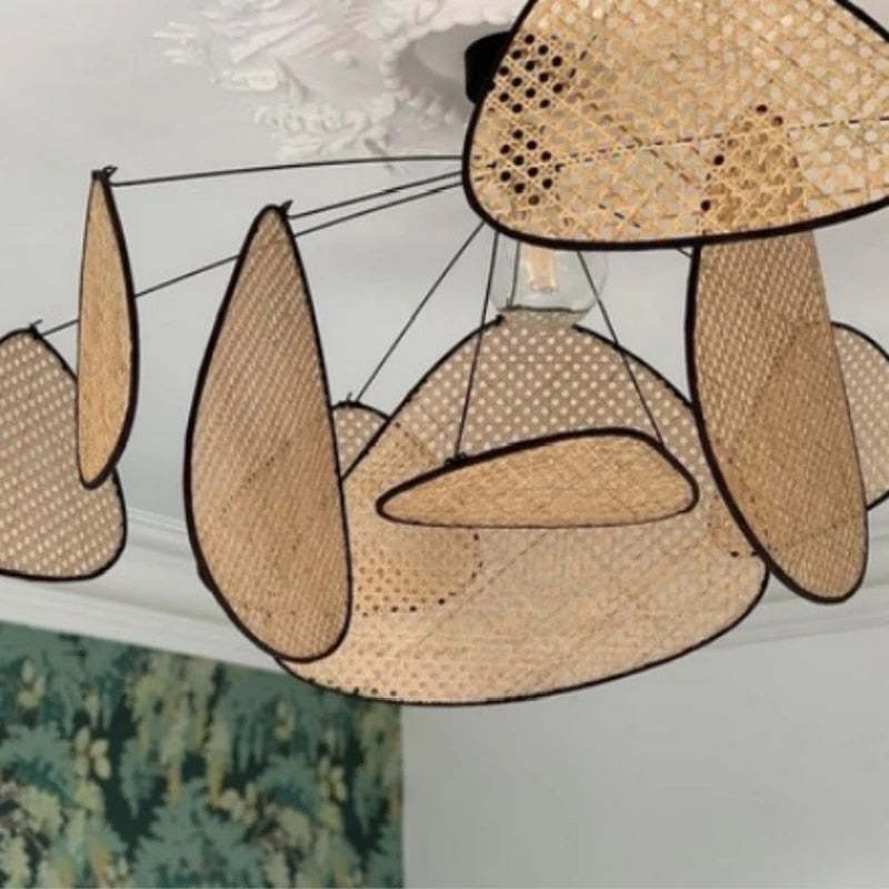 Ozawa Retro LED Hanglampen Metaal Rattan Eetkamer Woonkamer
