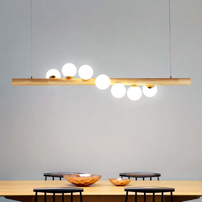 Valentina Hanglampen Bubble, Houten & Glas