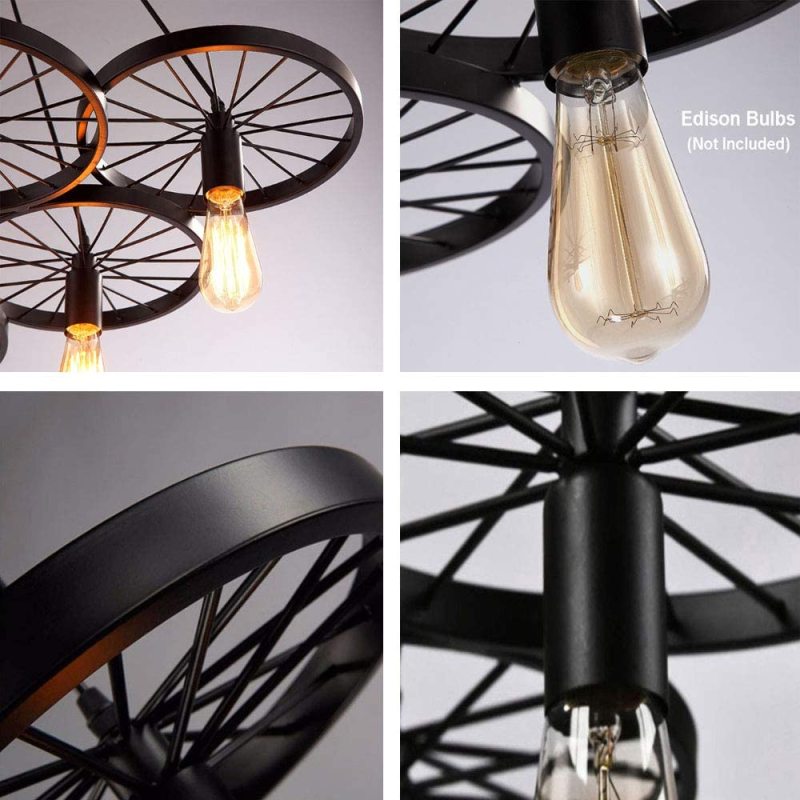 Alessio Retro LED Hanglampen Loft Zwart Rust Metaal Woonkamer