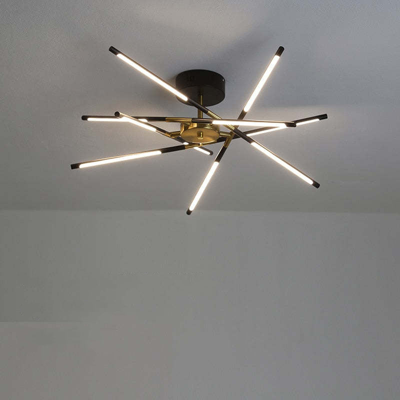 Edge Industriele LED Plafondlamp Zwart/Goud Metaal Acryl Woon/Slaapkamer