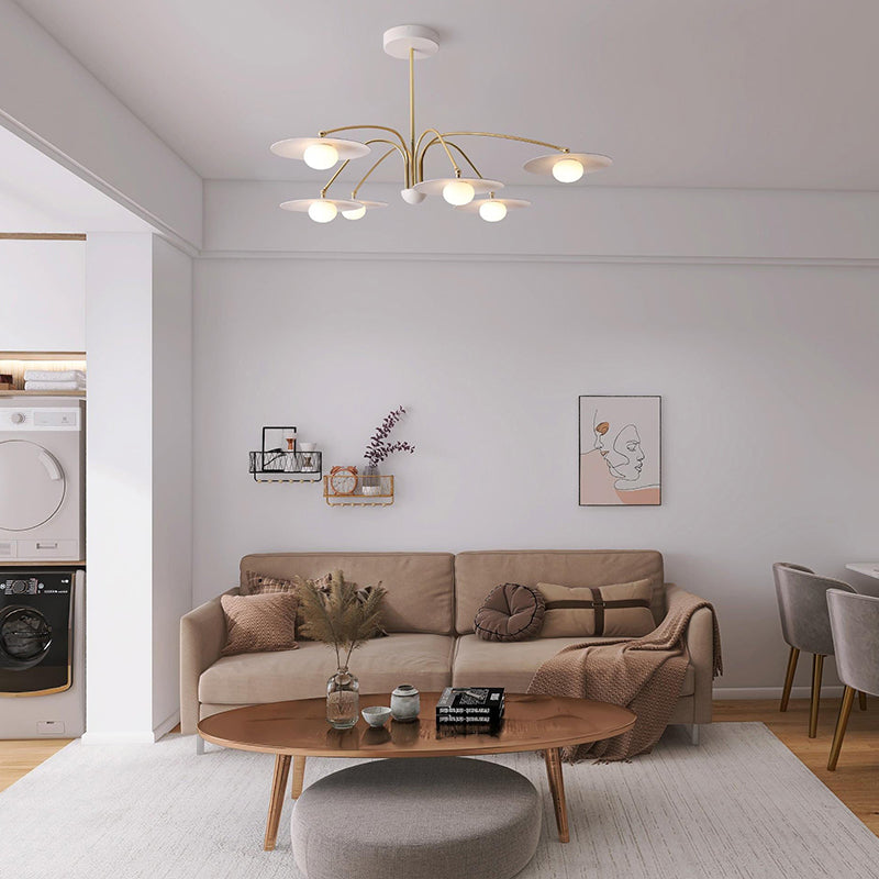 Cairns Ronde Moderne LED Hanglampen Wit Metaal Glas Slaapkamer