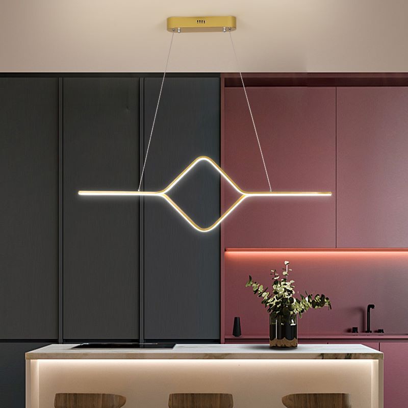 Bouvet Moderne Lineair Vierkant LED Hanglamp Goud/Zwart Slaapkamer/Eetkamer