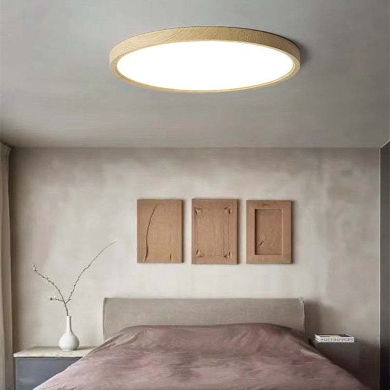 Ozawa Moderne Ronde LED Plafondlamp Hout/Acryl Slaap/Eet/Woonkamer