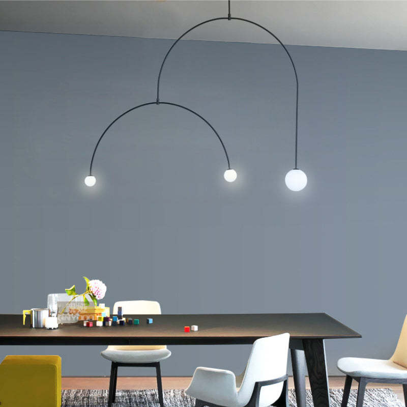 Avi Design Ronde Hanglampen Wit Zwart Metaal Eetkamer Slaapkamer