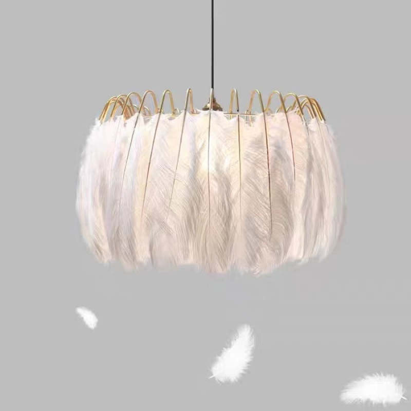 O'Moore Moderne Crown Shaped Hanglampen Zwart/Wit Metaal Veren Slaapkamer