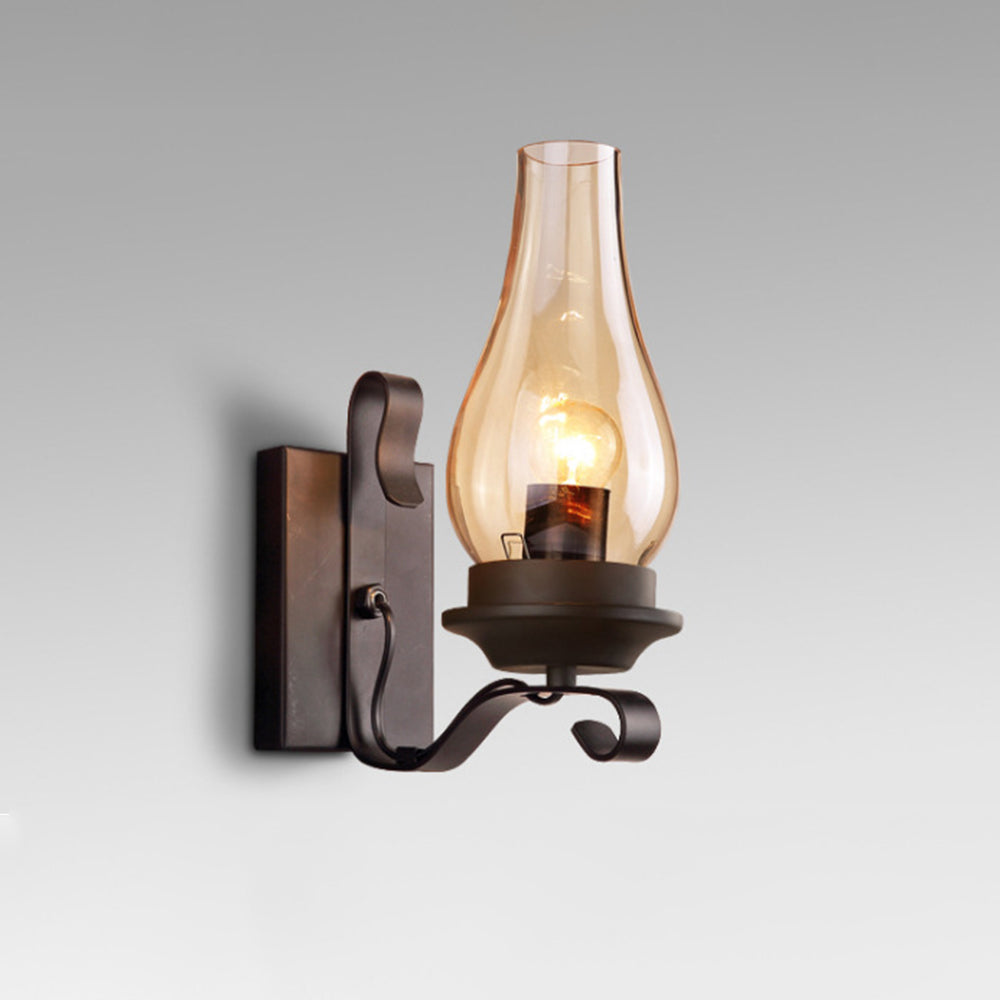 Alessio Vintage Design Kaars Wandlamp Hout Metalen Woon/Slaapkamer