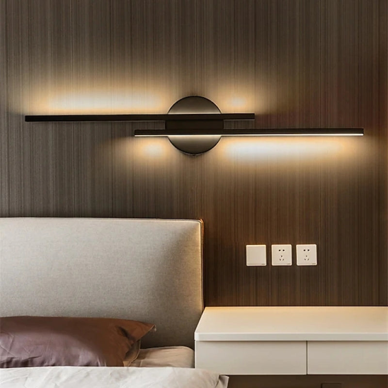 Alana Moderne Lineaire/Ronde LED Wandlamp Zwart/Wit Metaal/Acryl Slaap/Woonkamer