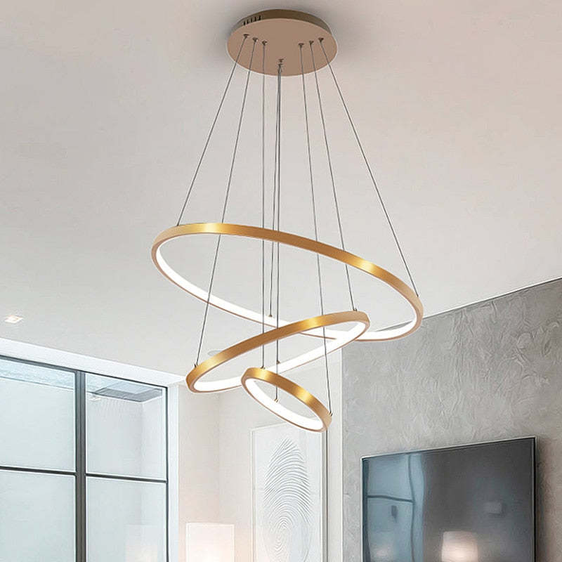 Arisha Design LED Hanglamp  Gouden Wit Zwart Metaal Glas Eetkamer