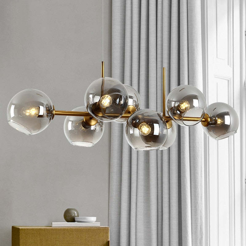 Valentina Ronde LED Hanglampen Zwart Goud Metaal Glas Woonkamer