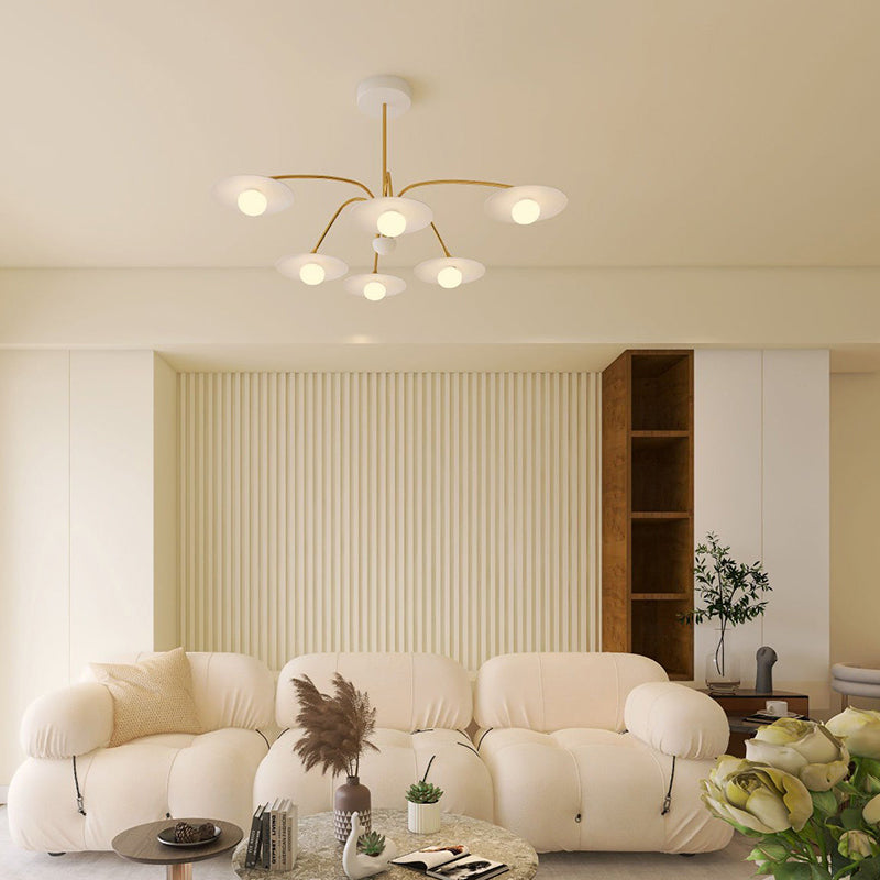 Cairns Ronde Moderne LED Hanglampen Wit Metaal Glas Slaapkamer