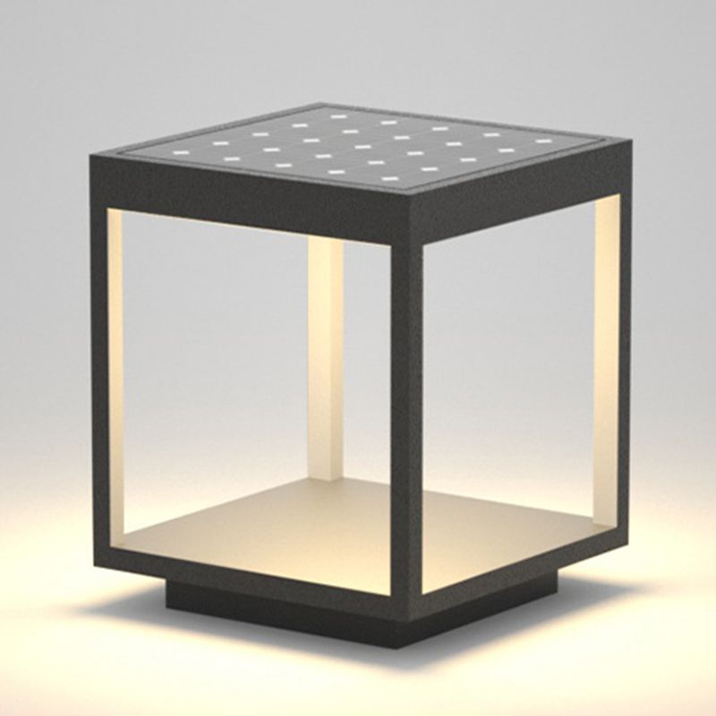 Riley Moderne LED Kubus Buitenlamp Zonne Metaal Zwart Tuin/Stoeprand/Balkon