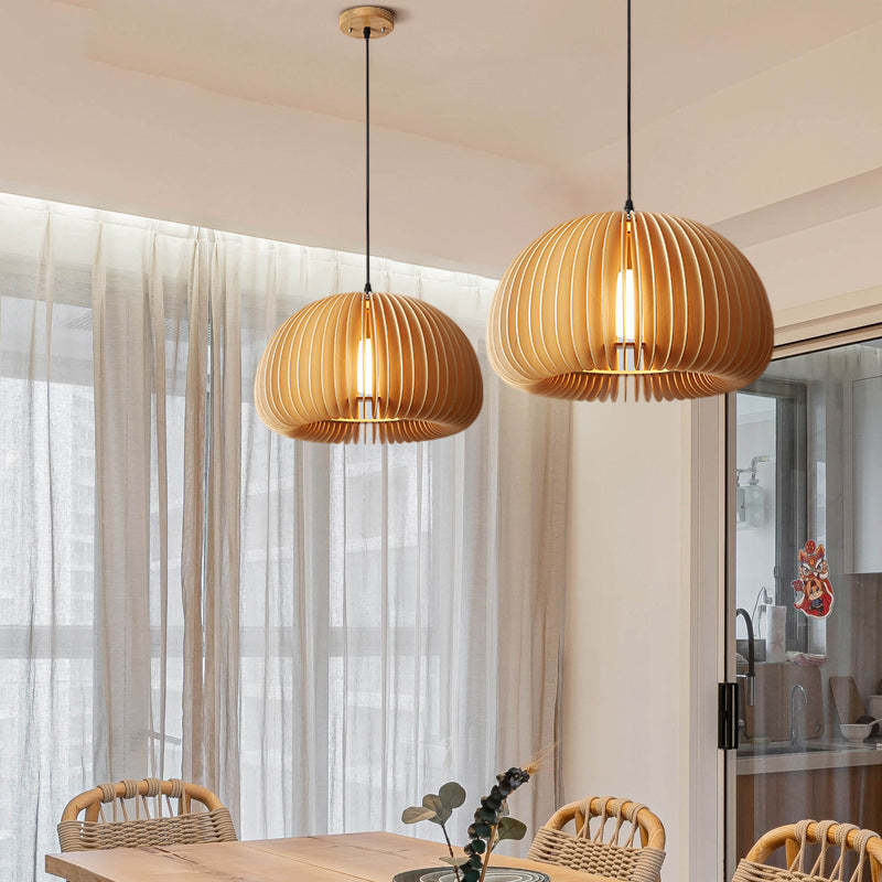 Ozawa Moderne Design Ronde  LED Hanglamp Hout Woonkamer Keuken