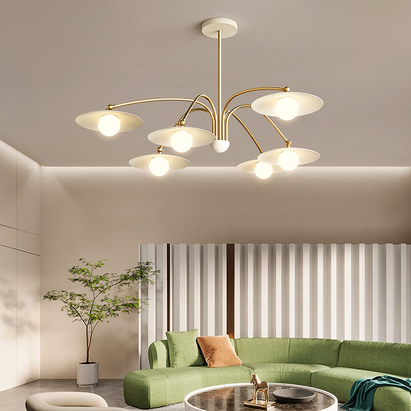 Cairns Ronde Moderne LED Hanglampen Wit Metaal Glas Slaapkamer