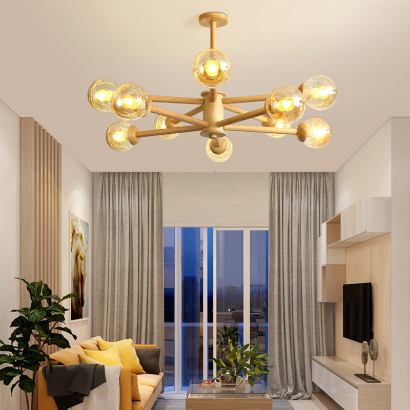 Ozawa Moderne Bubbel Hanglampen Hout Glas Woonkamer Slaapkamer Eetkamer