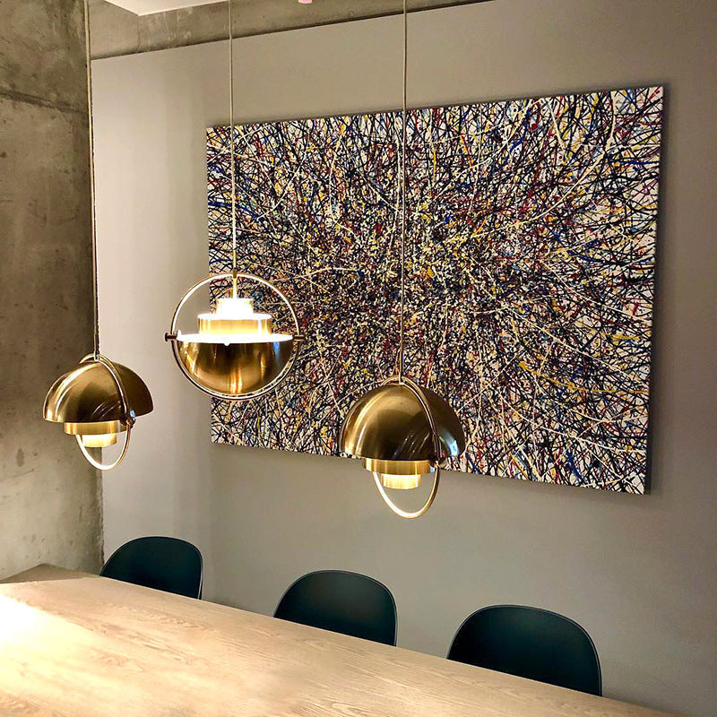 Cooley Ronde Retro LED Hanglampen Zwart Goud Acryl Metaal Eetkamer