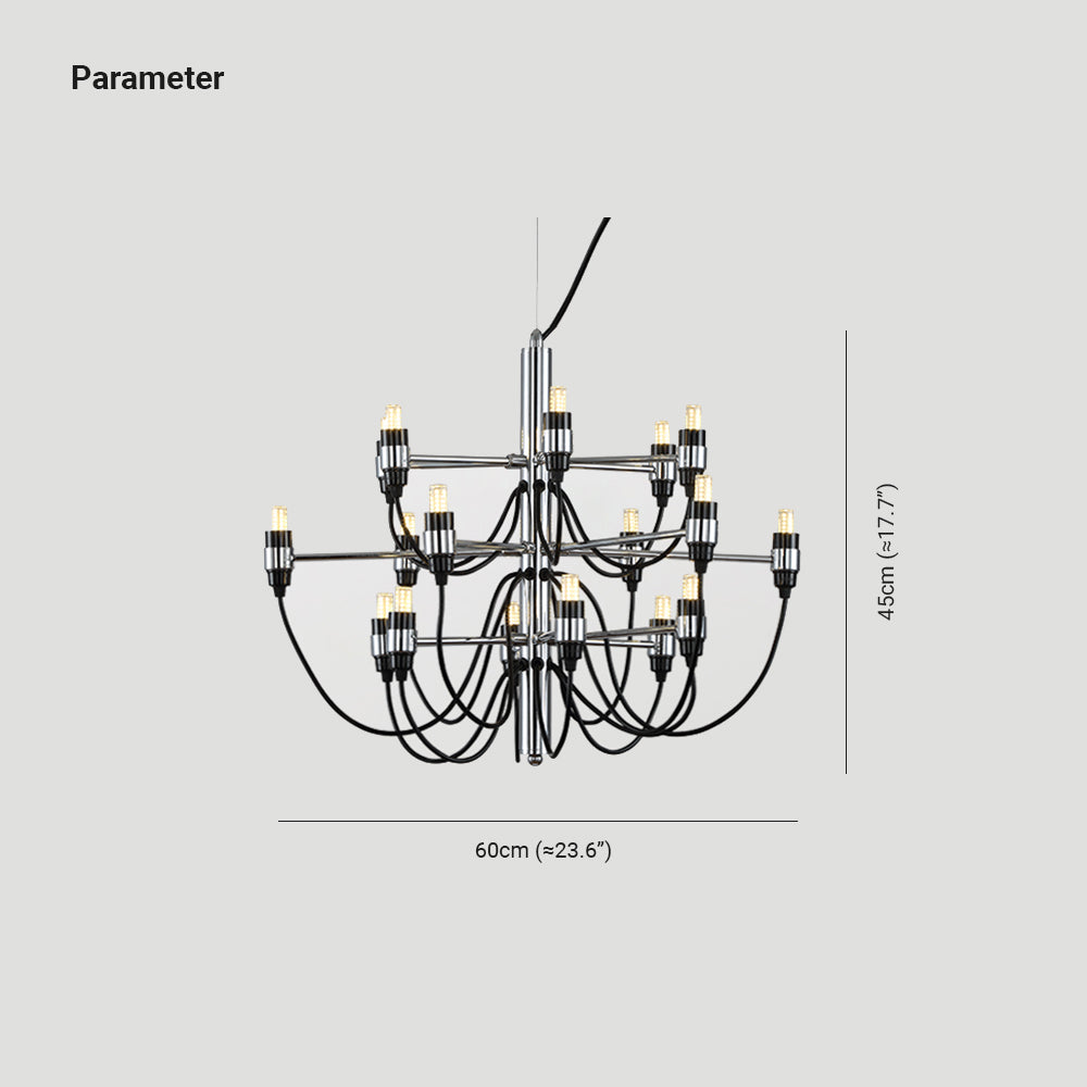 Alessio Retro Design Hanglamp Lineaire Metalen Zwart Eet/Woonkamer