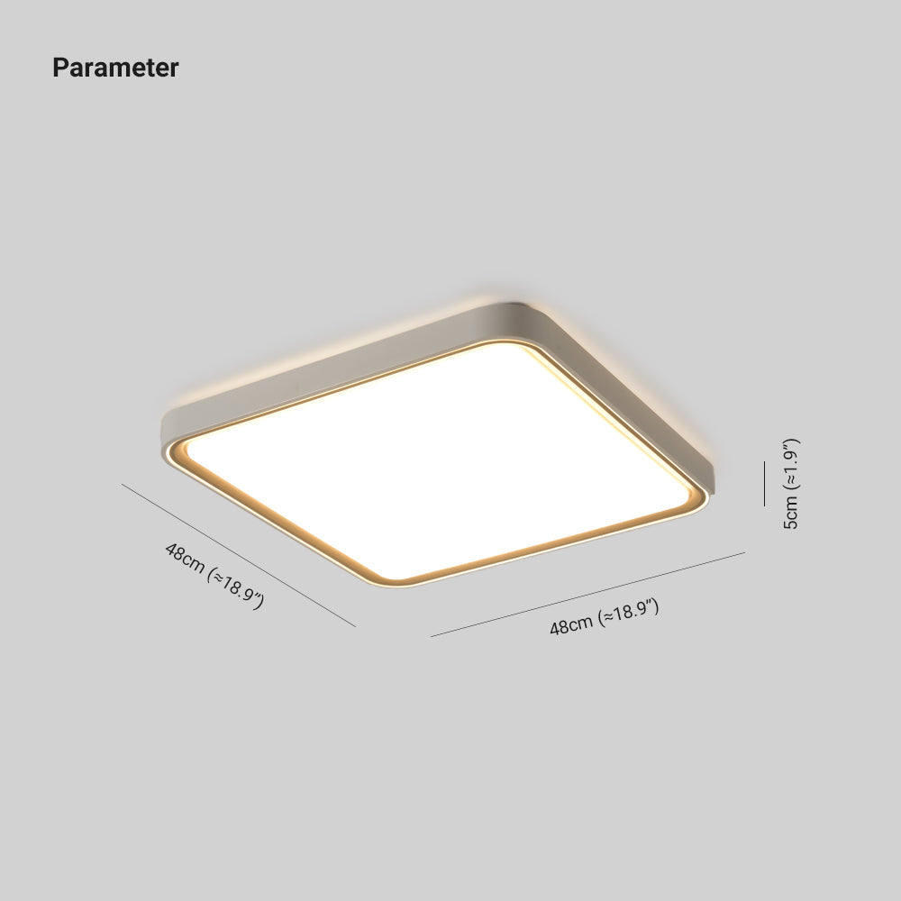 Quinn Minimalistisch Rond/Vierkant LED Plafondlamp Metaal/Acryl Wit Slaap/Woon/Eetkamer