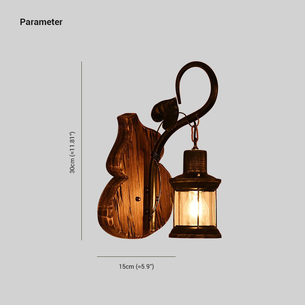 Austin Cucurbits/Kaars Vintage Wandlamp, Hout/Metaal, Woonk/Eetk/ Slaapkamer