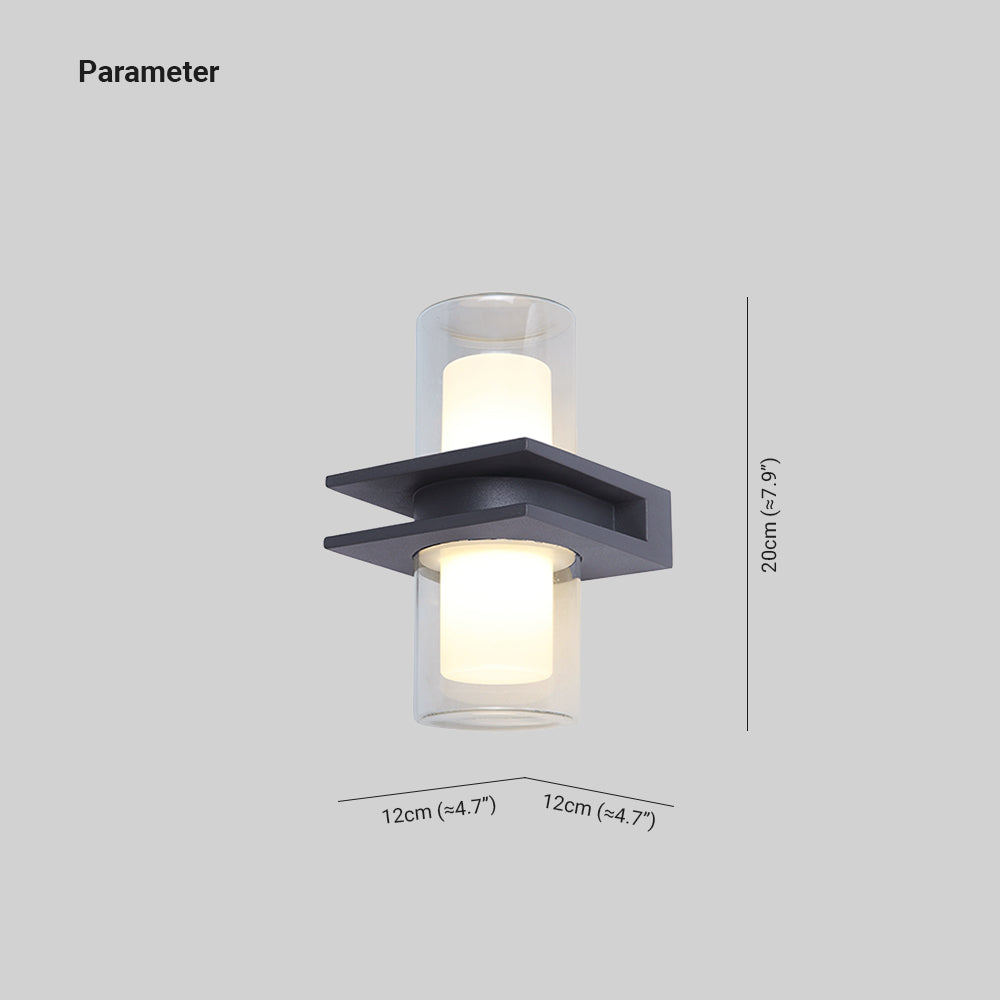Orr Moderne Cilinder LED Buitenlamp Zonne Metaal/Glas Zwart Tuin/Stoeprand/Balkon
