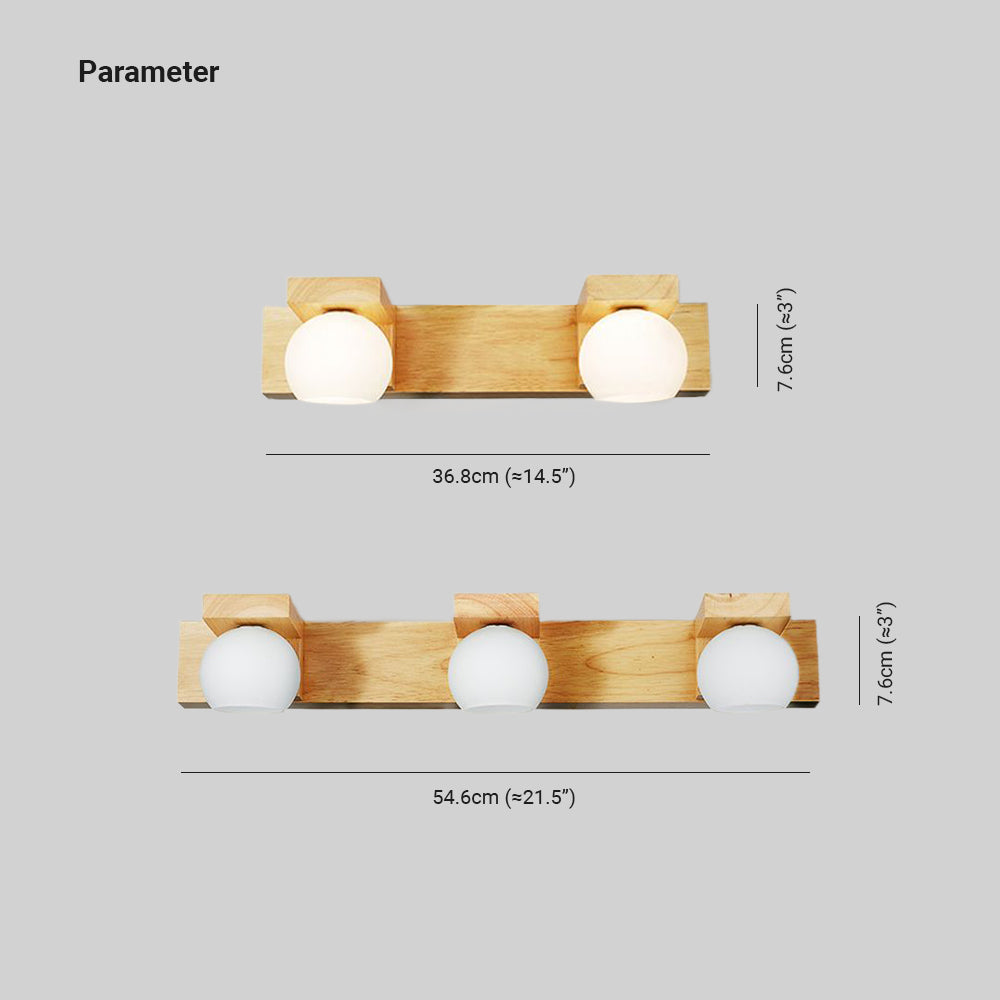Ozawa Modern Spiegel LED Wandlamp Hout Glas Metaal Badkamer