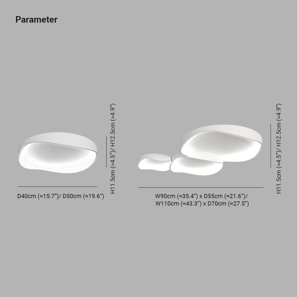 Arisha Modern Wave Flush Mount Ceiling Light, Living Room, White