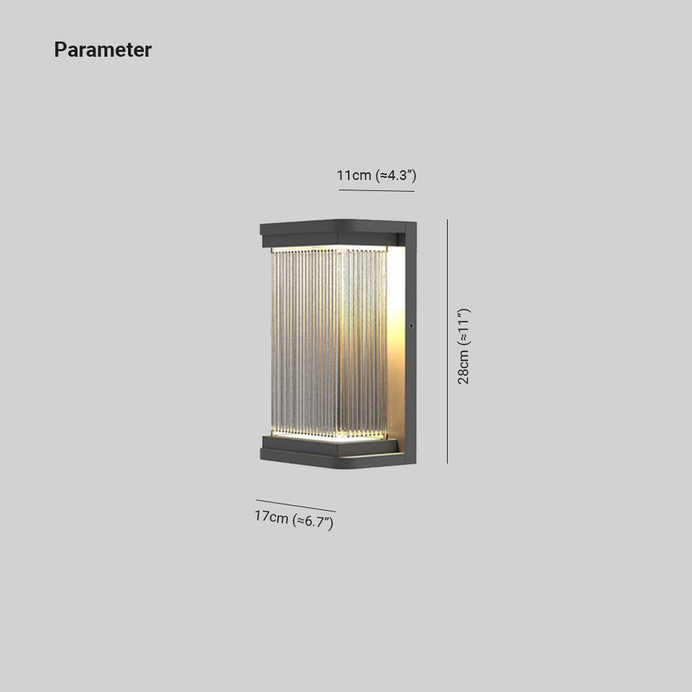 Orr Moderne Design Rechthoekig LED Wandlamp Metaal Zwart Buiten