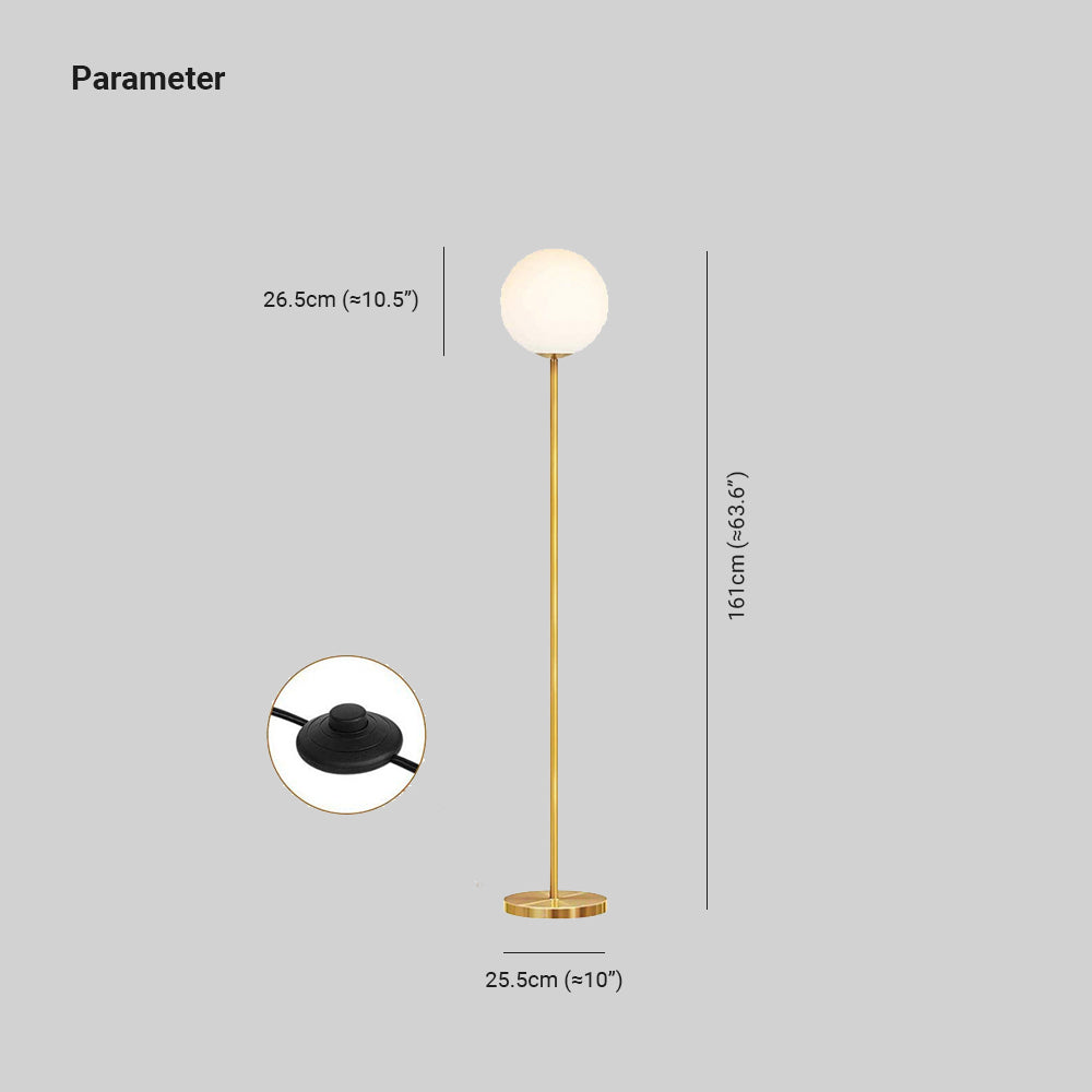 Valentina Moderne Bubble Vloerlamp Goud Glas Metaal Slaapkamer Woonkamer