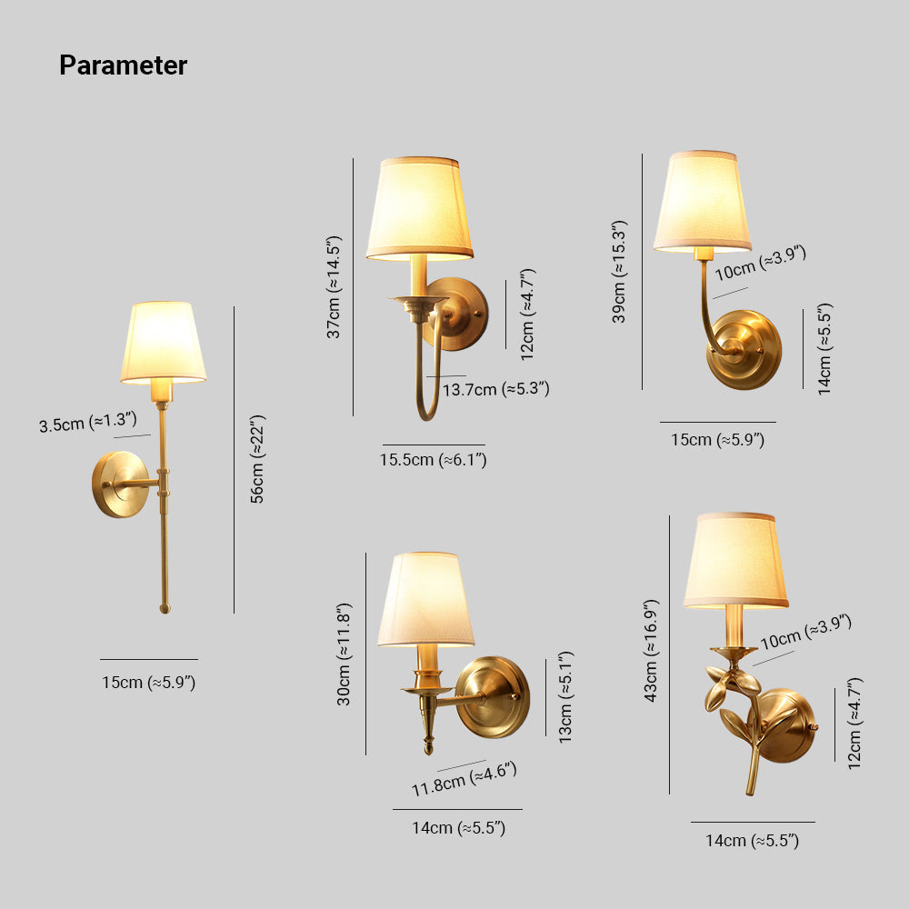 Alessio Vintage Rustic Lantern Metal/Fabric LED Wall Lamp, Gold