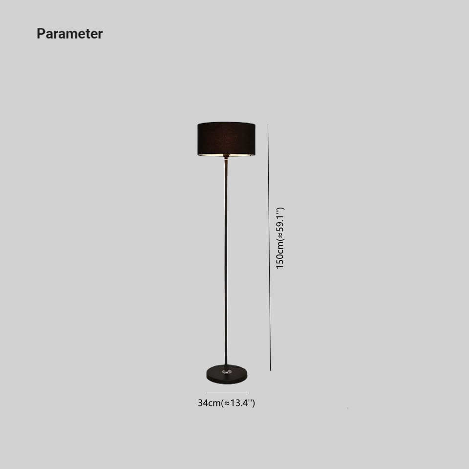 Eryn Moderne Cilinder Vloerlamp Zwart/Wit/Goud Metaal/Kunststof