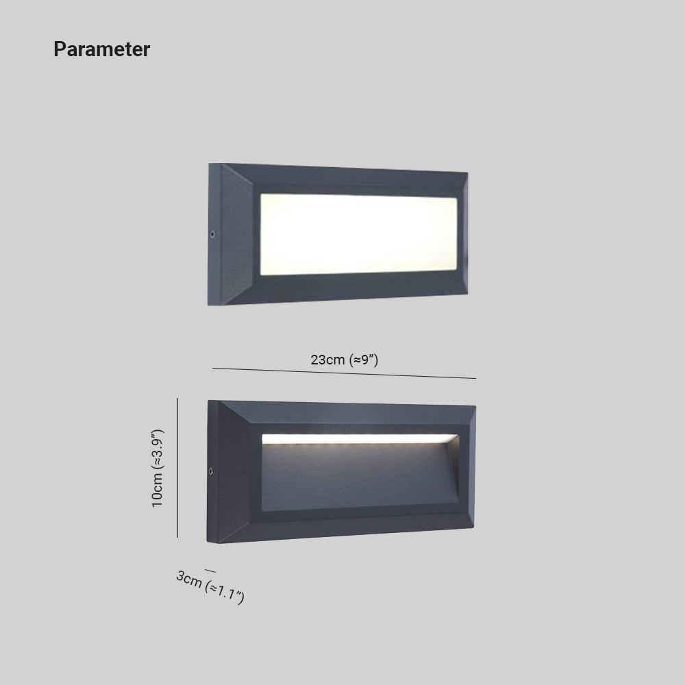 Orr Moderne Rechthoekig LED Buitenlamp Metaal Zwart Tuin/Stoeprand/Balkon
