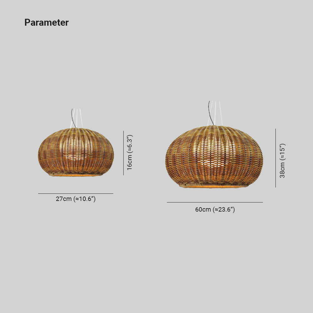 Ritta Retro Lantern Goud Hanglamp Rotan Bamboe/Acryl Slaapkamer