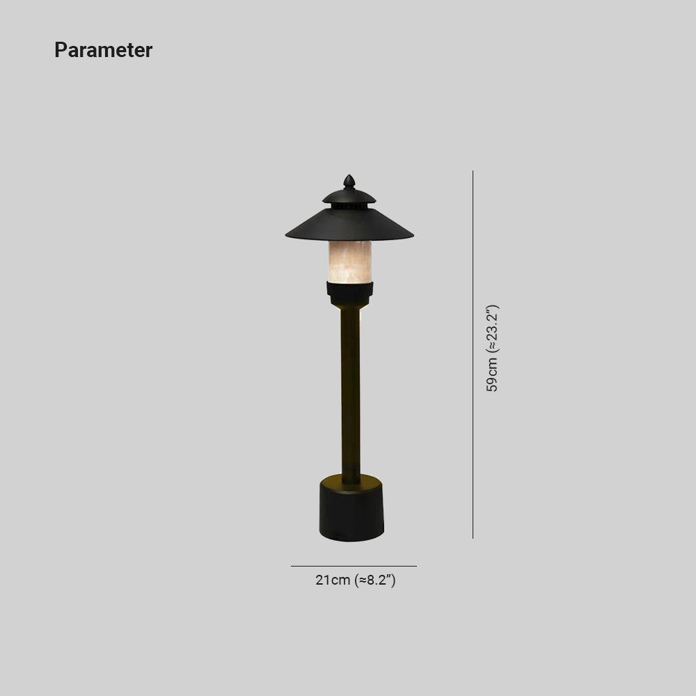 Carins Moderne Staand LED Buitenlamp Zwart Metaal/Marmer Voordeur