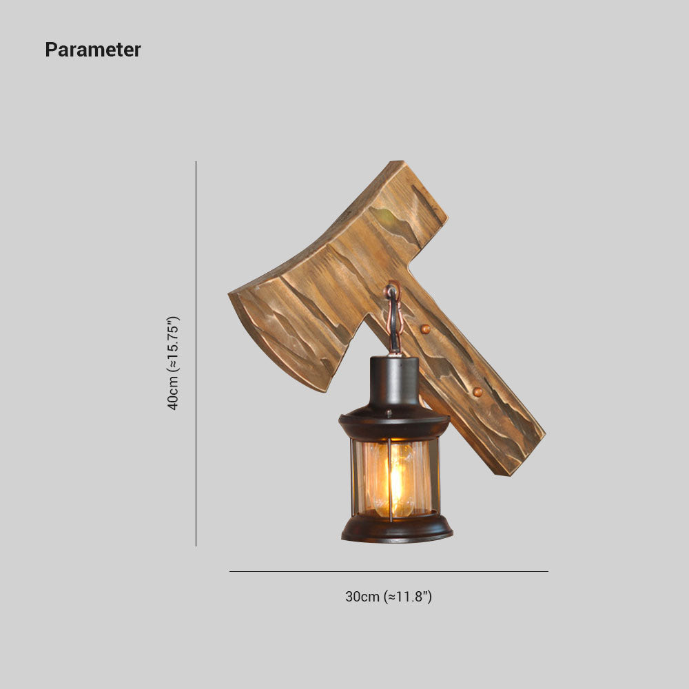 Austin Hamervorm Vintage Wandlamp, Hout/Metaal, Woonk/ Eetk/Slaapkamer
