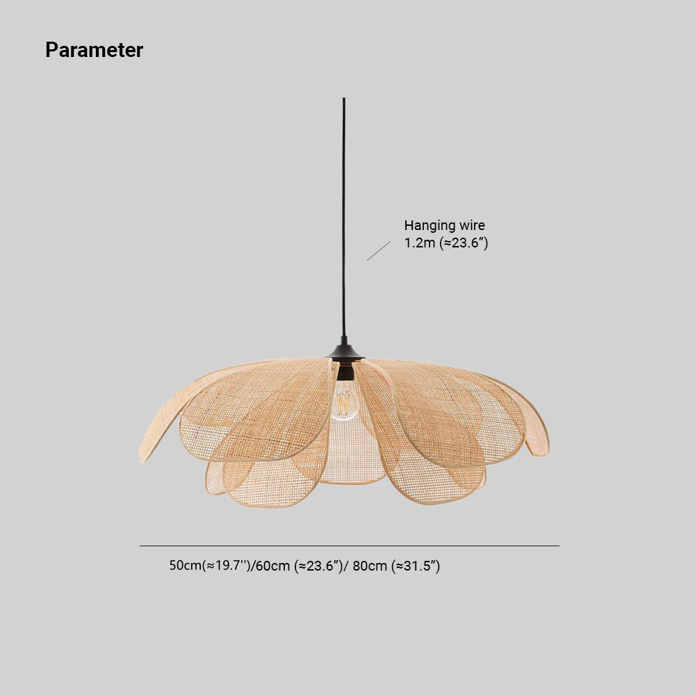 Ritta Bloemen Hanglamp Rotan & Wilg Gevlochten Slaapkamer/Woonkamer