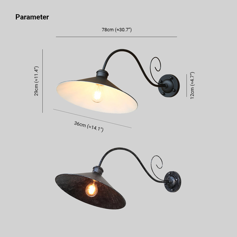Alessio Vintage Metalen Buiten Design Wandlamp Zwart/Antiek Zilver