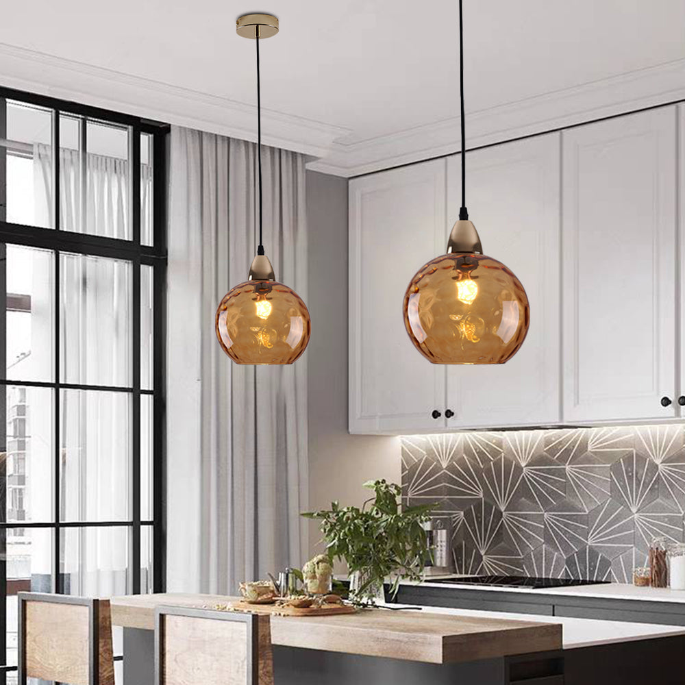 Hailie Design Grote Ronde LED Hanglampen Metaal Glas Eetkamer